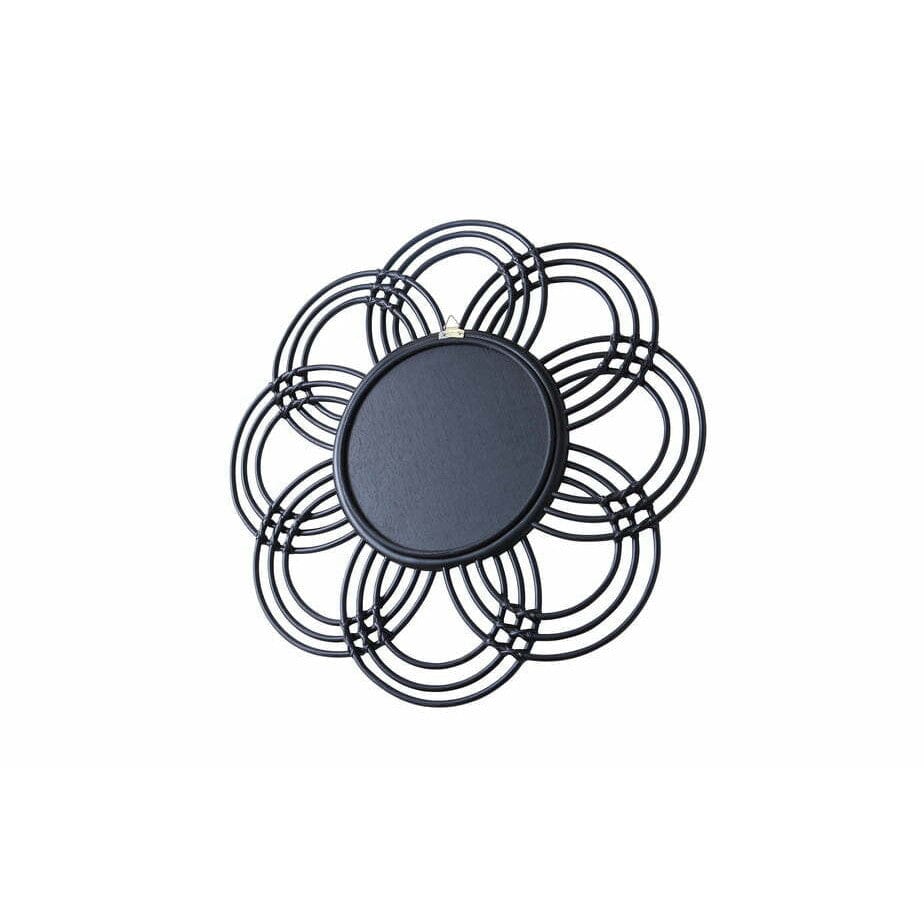 Black Sunflower Rattan Mirror