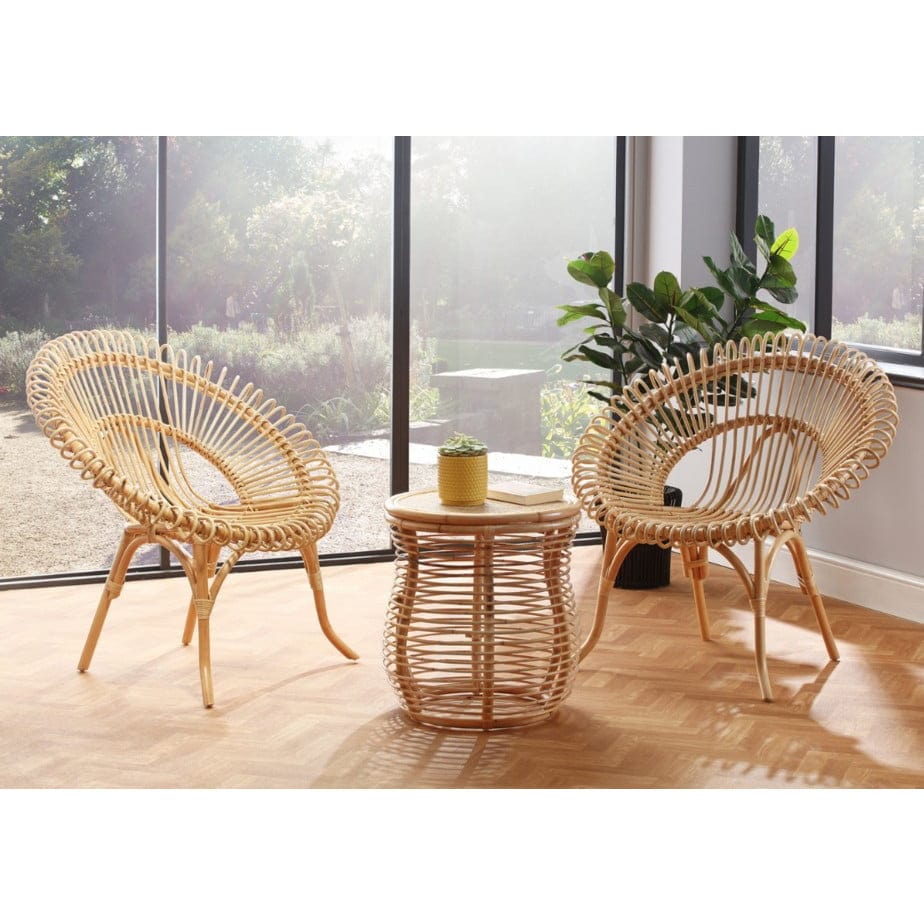 Natural Shanghai Chairs and Royal Table Bistro Set