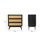 Venice 3 Drawer Chest Unit Rattan & Mango Wood in Black