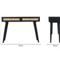 Manhattan 2 Draw Cane & Wood Console Table in Black