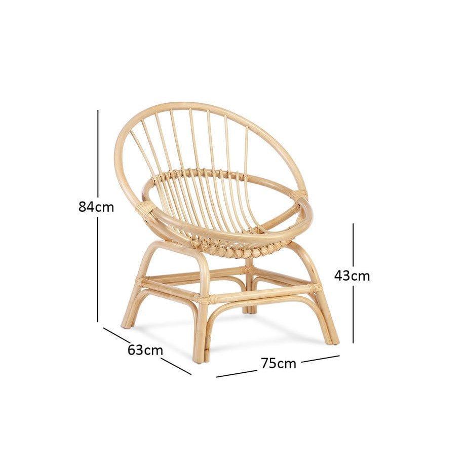 Rattan Moon Chair in Natural or Black