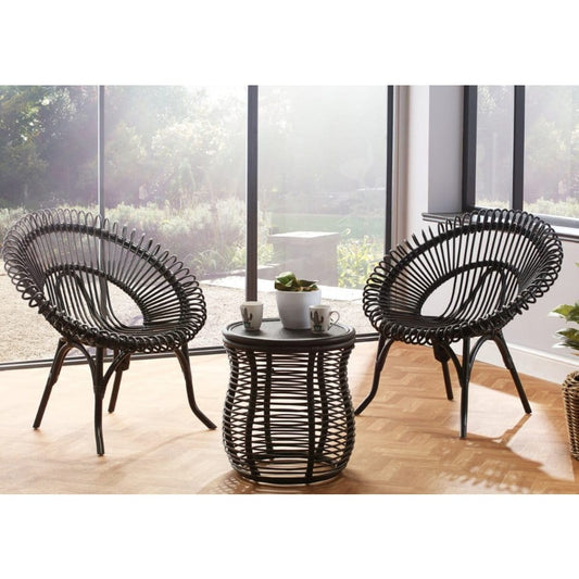 Black Shanghai Chairs and Royal Table Bistro Set