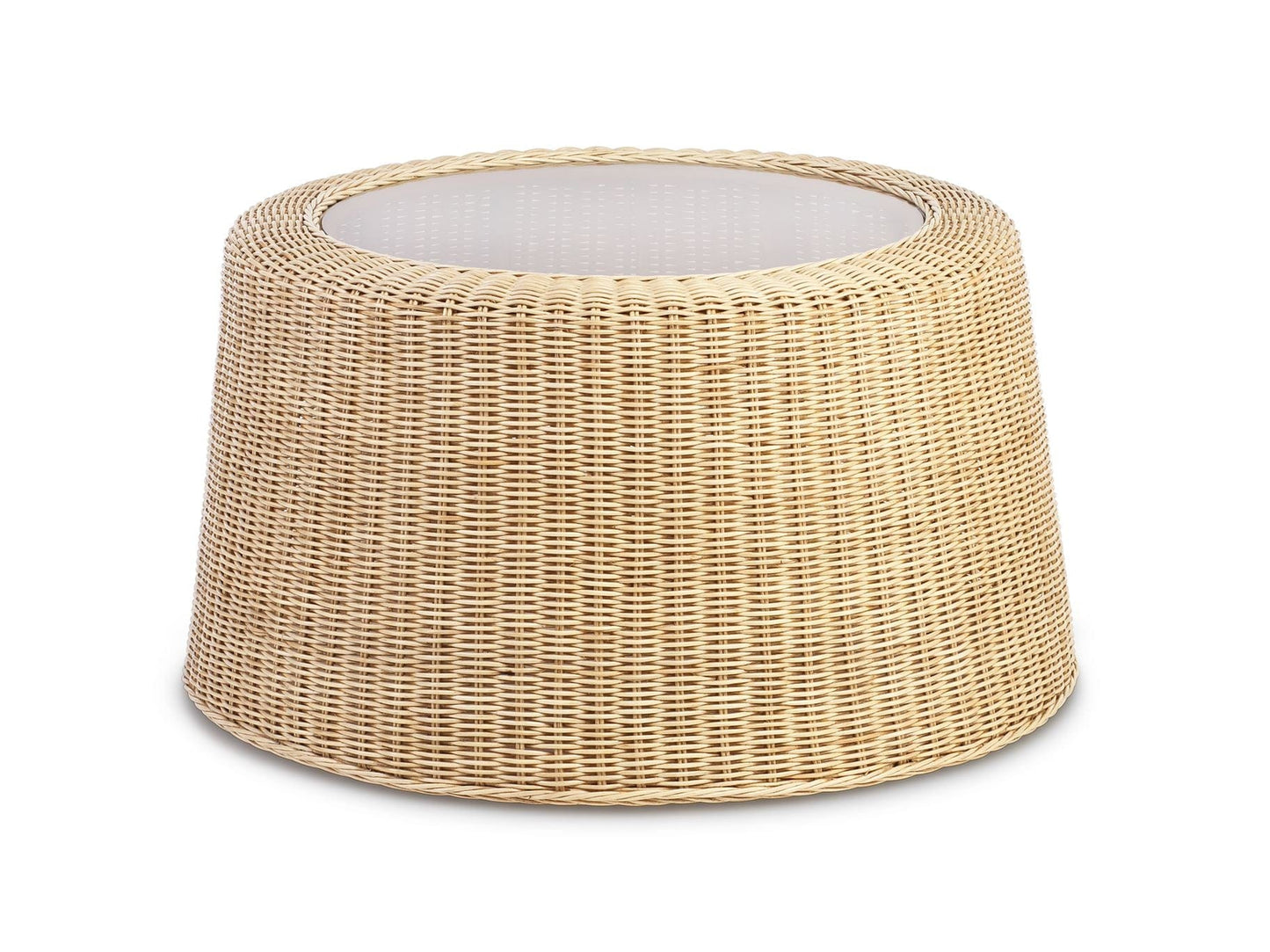 Natural Woven Rattan Round Coffee Table