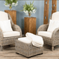 Jumo Natural Wicker Armchairs and Footstool Set