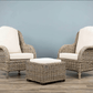 Jumo Natural Wicker Armchairs and Footstool Set