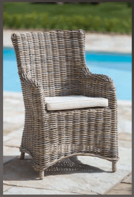 Donna Natural Wicker Rattan Garden Armchair