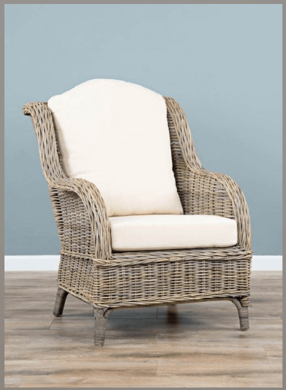 Jumo Natural Wicker Armchairs and Footstool Set