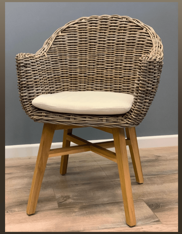 Kubu Scandi Natural Wicker Rattan Dining Armchair