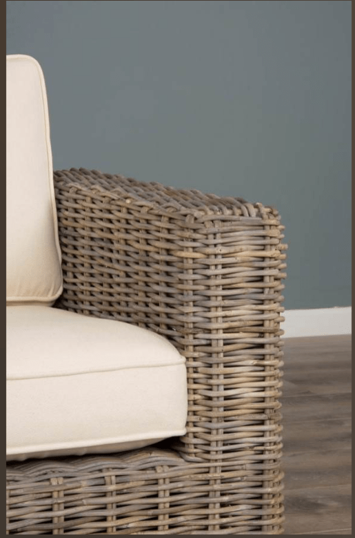 Java Natural Wicker Rattan 2 Seater Sofa