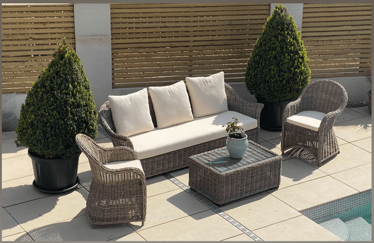 Riviera Natural Wicker Sofa Set