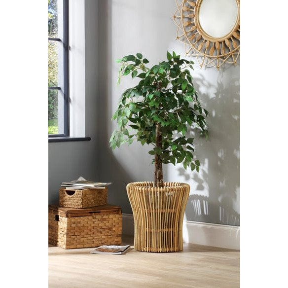 Set of 2 Natural Rattan Plant Baskets