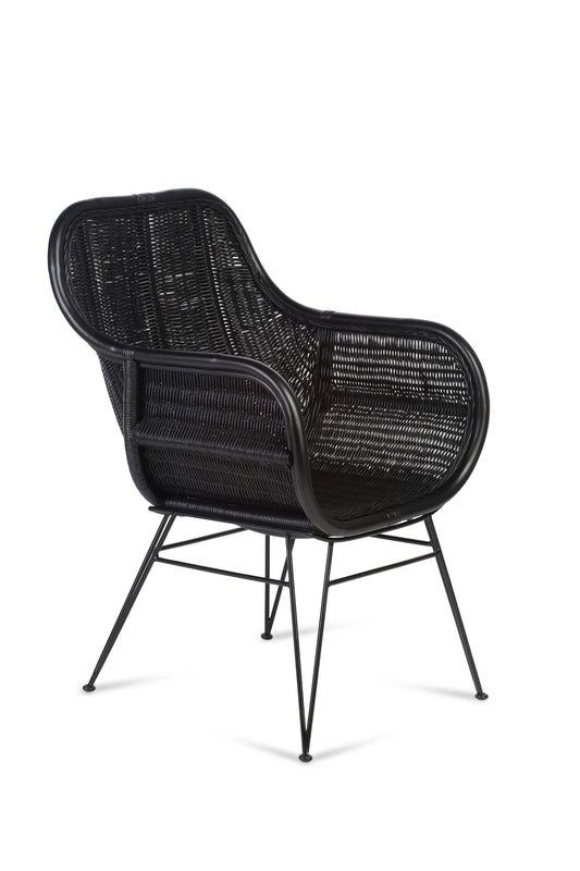 Black Porto Rattan Occasional Chair