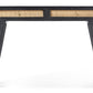 Manhattan 2 Draw Cane & Wood Console Table in Black