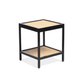 Manhattan Mango Wood and Cane Webbing Side Table in Black