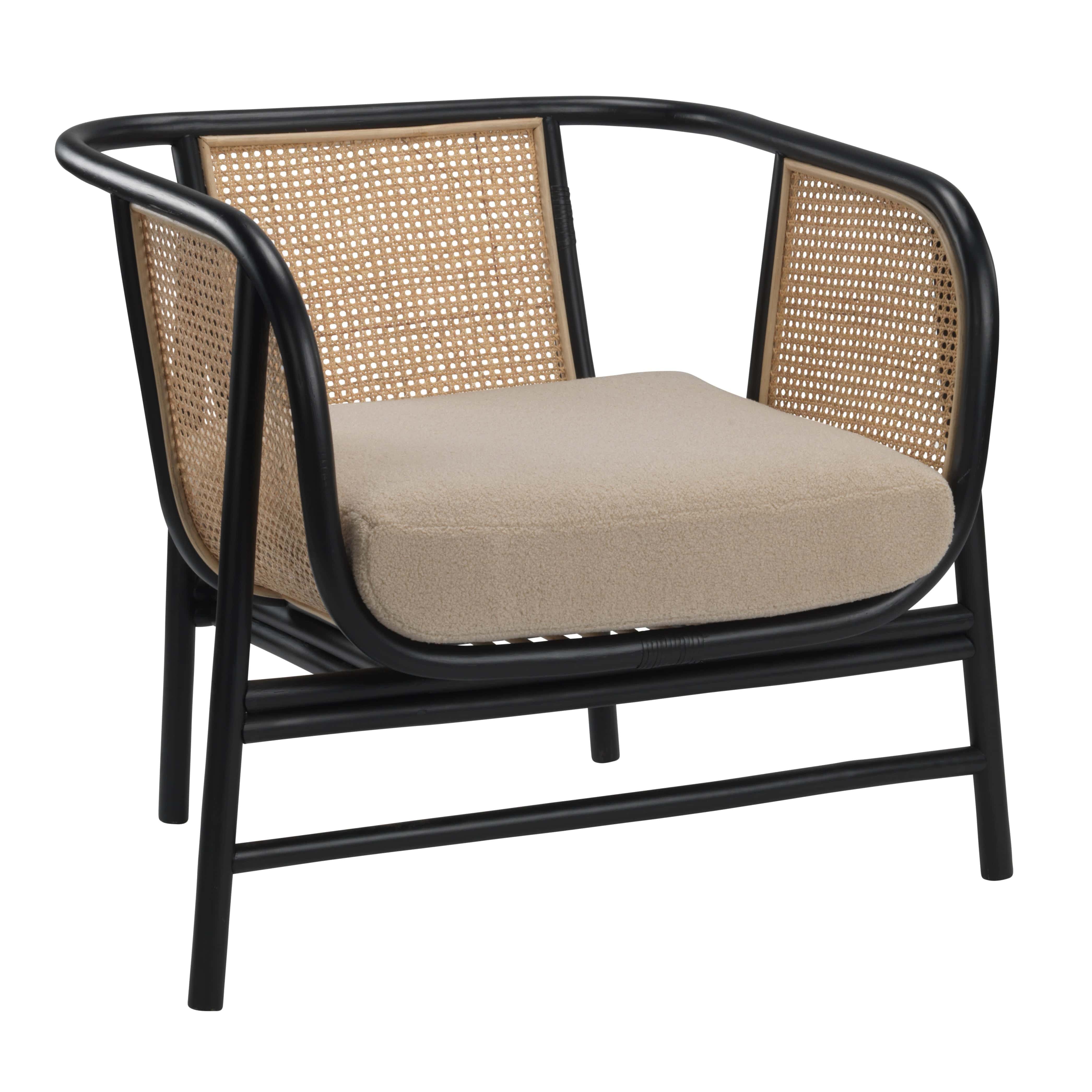 Black rattan occasional chair hot sale