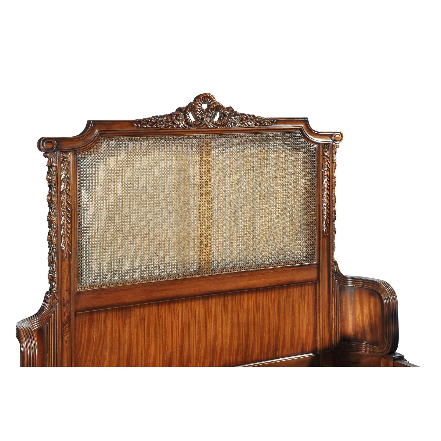 Antoinette French Rattan Bed Frame - Mahogany