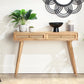 Manhattan 2 Draw Cane & Wood Console Table in Natural