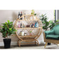 Natural Rattan Etagere, Round Standing 3 tier Bookcase