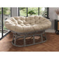 Greywash Papasan Sofa in Boucle Latte Cushion