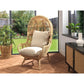 Loft Chair Natural Rattan in Latte Boucle Fabric