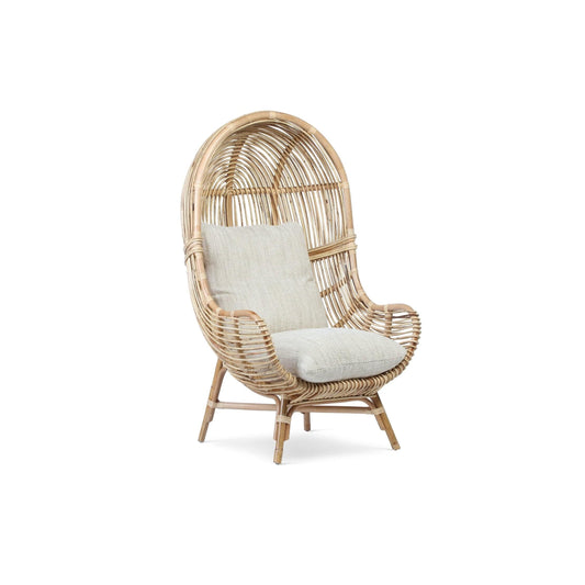 Loft Chair Natural Rattan in Jasper Beige/Cream Fabric