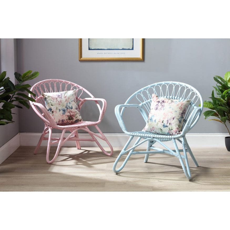 Nordic Rattan Chair - Blue or Pink