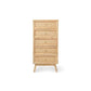 Venice Tall 5 Drawer Unit Rattan & Mango Wood in Natural