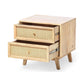 Venice 2 Drawer Bedside Table Rattan & Mango Wood in Natural