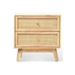 Venice 2 Drawer Bedside Table Rattan & Mango Wood in Natural