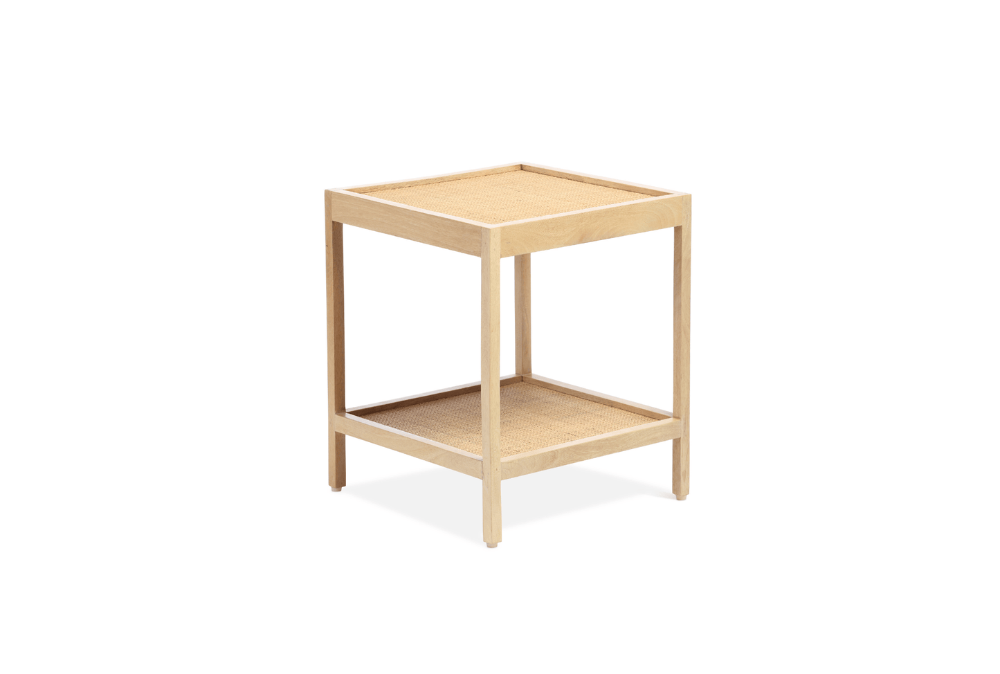 Manhattan Mango Wood and Cane Webbing Side Table in Natural