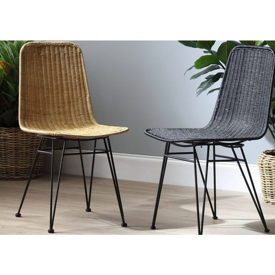 Porto Rattan Dining Chair - Natural or Black