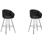 Set of 2 Black Rattan Porto Bar Stool Chairs