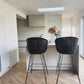 Set of 2 Black Rattan Porto Bar Stool Chairs