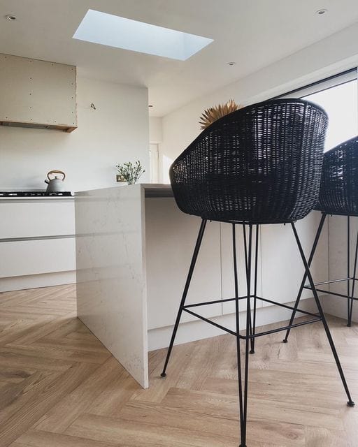 Set of 2 Black Rattan Porto Bar Stool Chairs