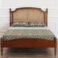 Clarissa Rattan Bed with Low Footboard - Wax Finish / White Paint