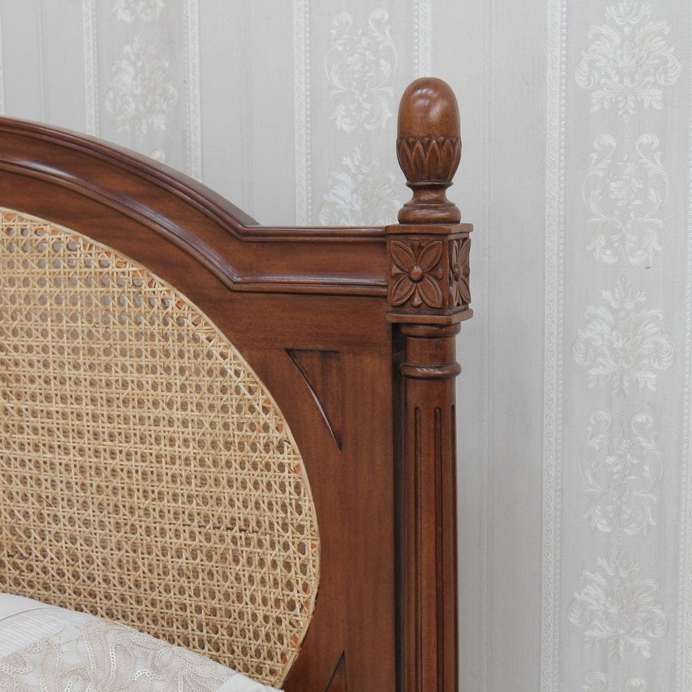 Josephine French Rattan Bed Frame - Wax