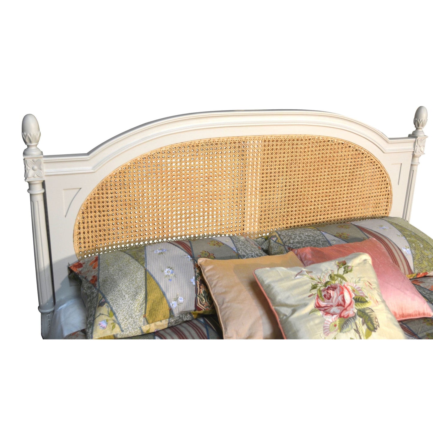 Josephine French Rattan Bed Frame - Light Grey