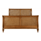 Rattan High End Sleigh Bed - Mindi Ash Wood