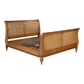 Rattan High End Sleigh Bed - Mindi Ash Wood