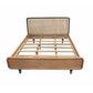 Retro Minimalist Scandi Teak and Rattan Bed Frame