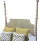 Barley Twist Four Poster Bed - Weathered Teak and Rattan