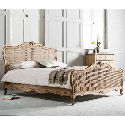 Coco Natural Weathered French Rattan Bed Frame