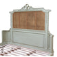 Antoinette French Rattan Bed Frame - Powder Blue