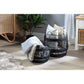 Set of 2 Black Rattan Storage Baskets