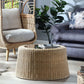 Natural Woven Rattan Round Coffee Table