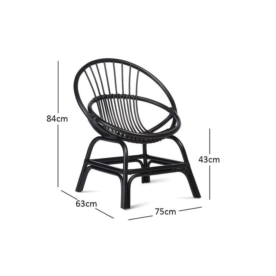 Rattan Moon Chair in Natural or Black