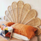 Floral Peacock Handcrafted Wicker Rattan Headboard - Ready to Ship