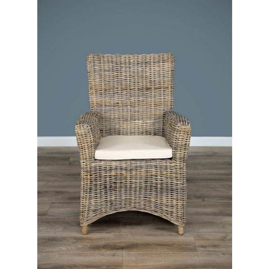 Vincent Natural Wicker Rattan Garden Armchair