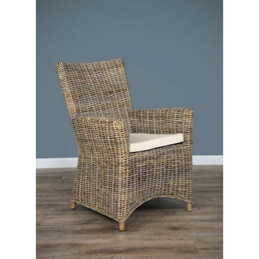 Vincent Natural Wicker Rattan Garden Armchair