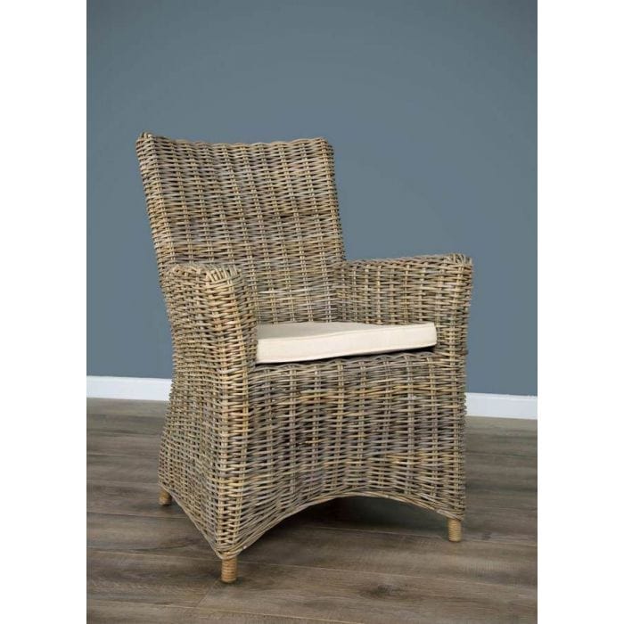 Vincent Natural Wicker Rattan Garden Armchair